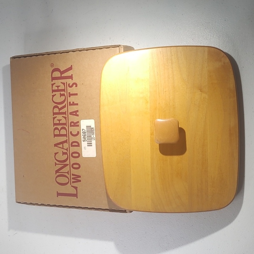 Longaberger Woodcrafts Lid For 1998 Collectors Club Harbor Basket NIB